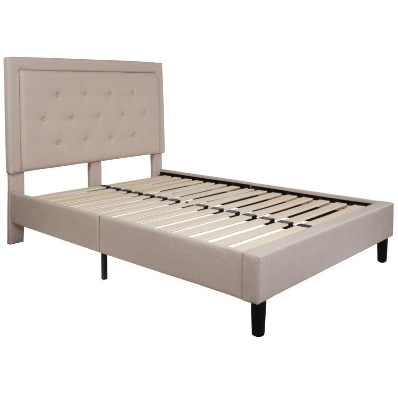 Flash Furniture - Full Size Roxbury Platform Bed Frame - Beige