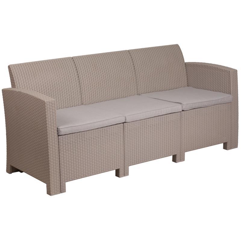 Flash Furniture - All Weather Sofa - Light Gray
