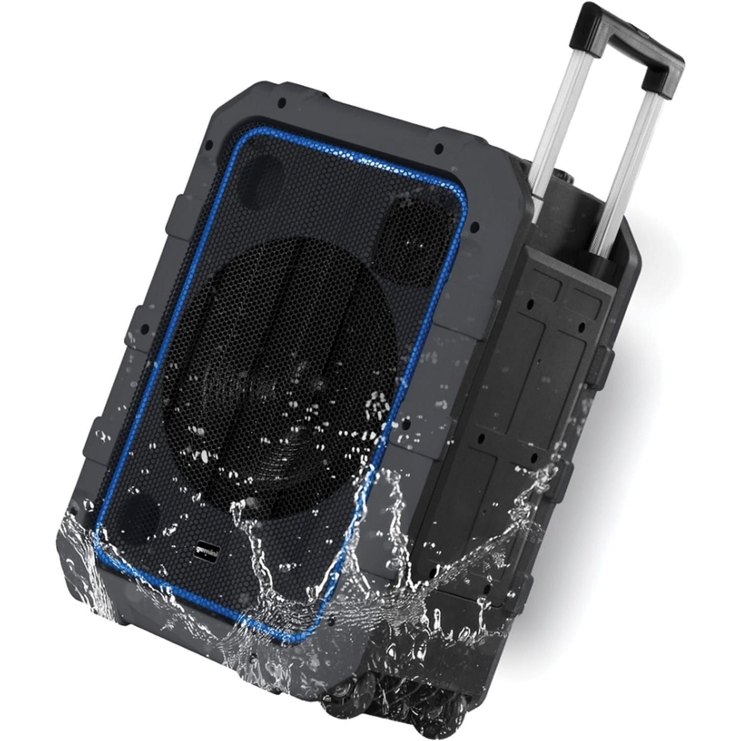 Gemini - Portable Weather-Resistant Trolley Speaker - Black