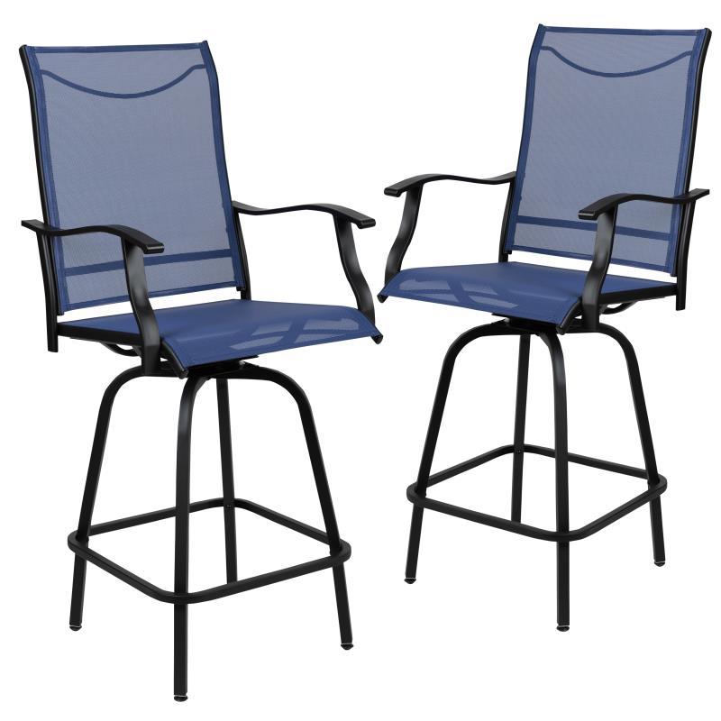 Flash Furniture - Patio Bar Stools (Set of 2) - Blue