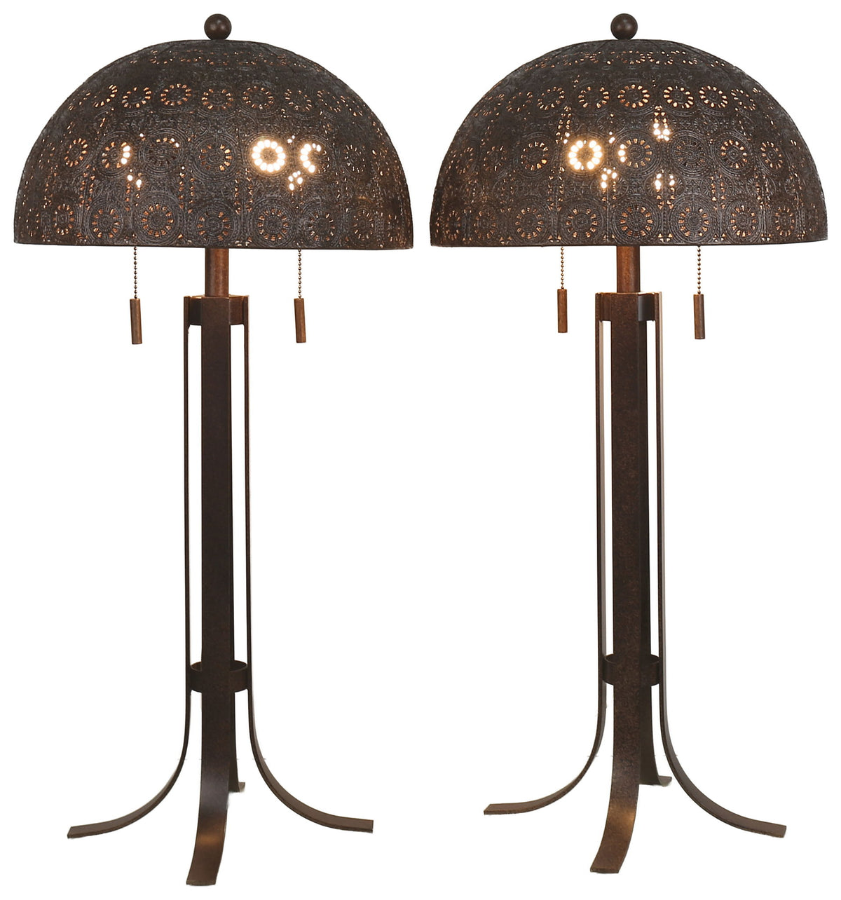 Bronze Tapestry - 28 X 14 - Metal Table Lamp (Set of 2) - Antique Bronze