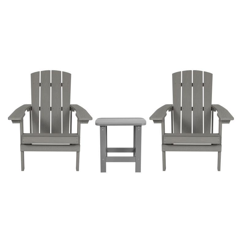 Flash Furniture - All Weather Adirondack Chairs, Set of 2 - Gray