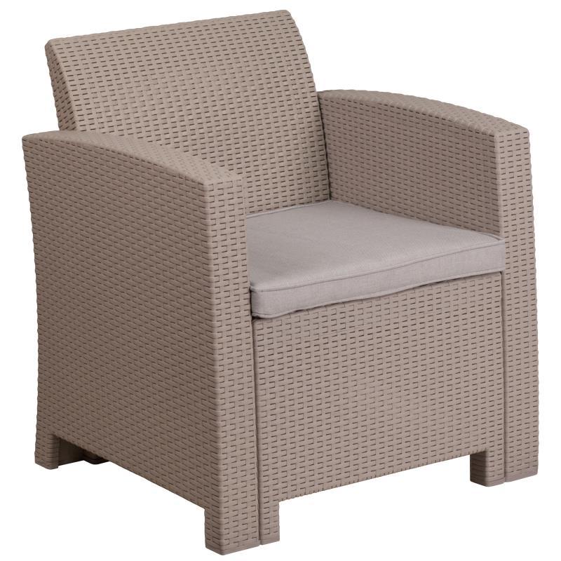 Flash Furniture - All Weather Rattan Chair - Light Gray