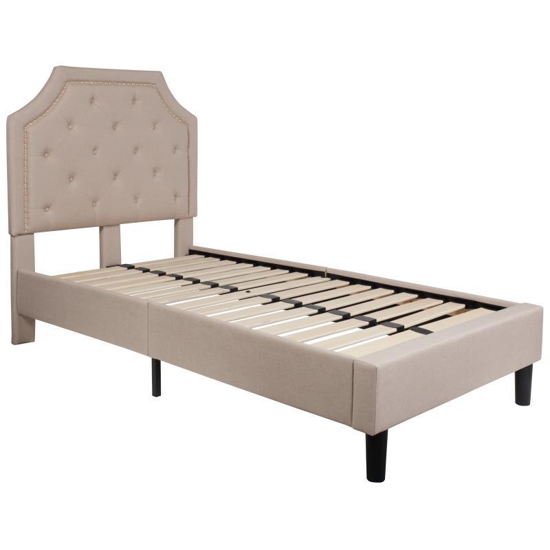 Flash Furniture - Twin Size Brighton Platform Bed Frame - Beige