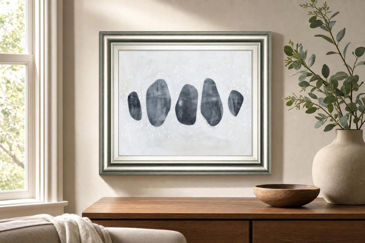 22x26 Stone Collection I By Emma Scarvey - Dark Gray