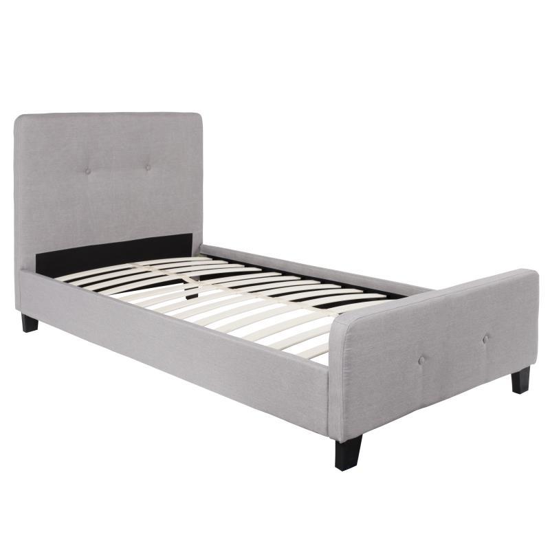 Flash Furniture - Twin Size Tribeca Platform Bed Frame - Light Gray