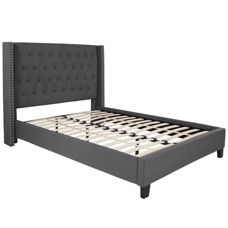 Flash Furniture - Full Size Riverdale Platform Bed Frame - Dark Gray