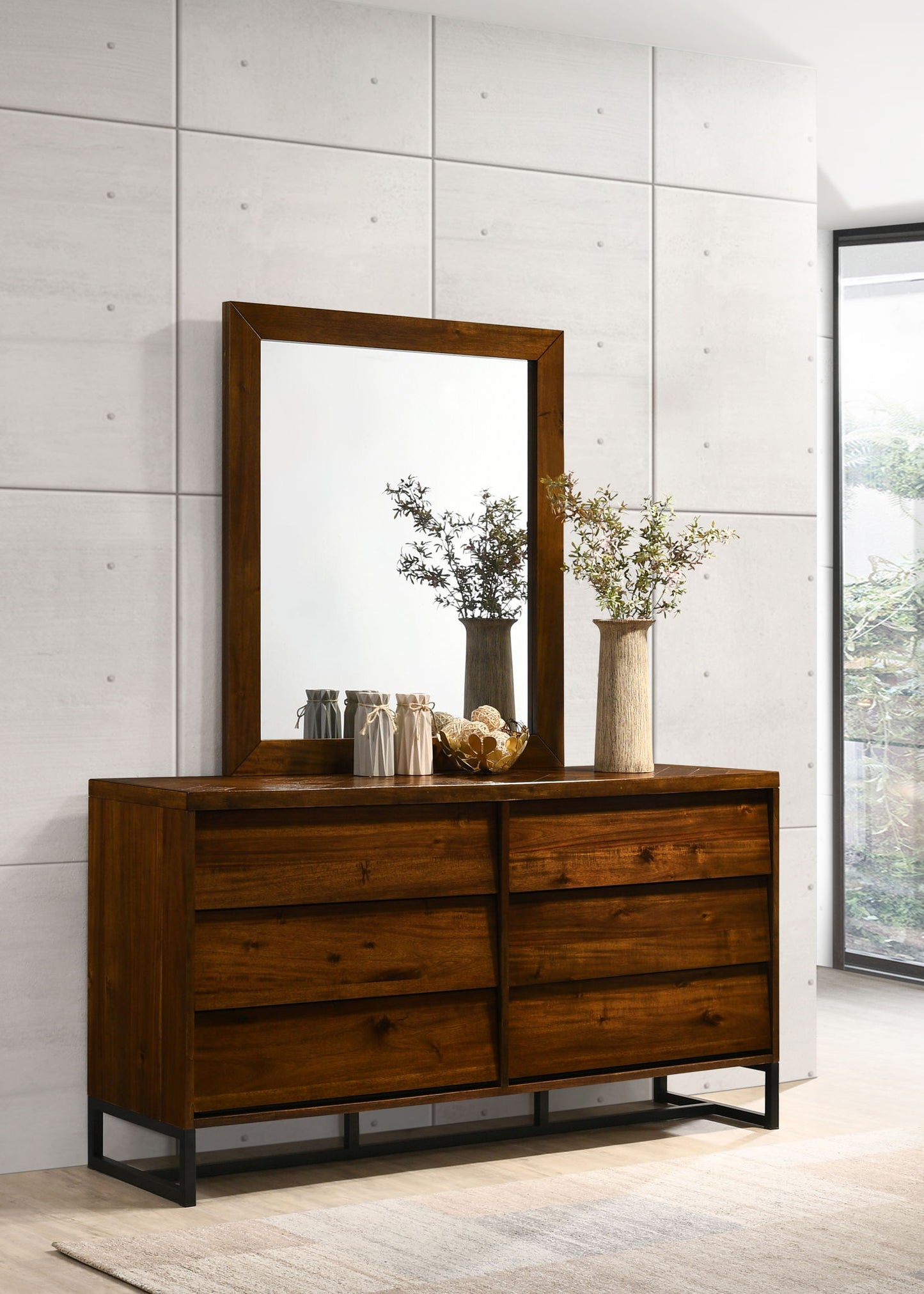 Reed - Mirror - Antique Coffee