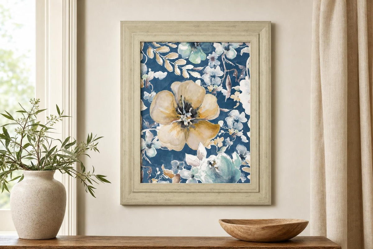 22x26 Indigo Beautiful I By PatriciaPinto - Blue