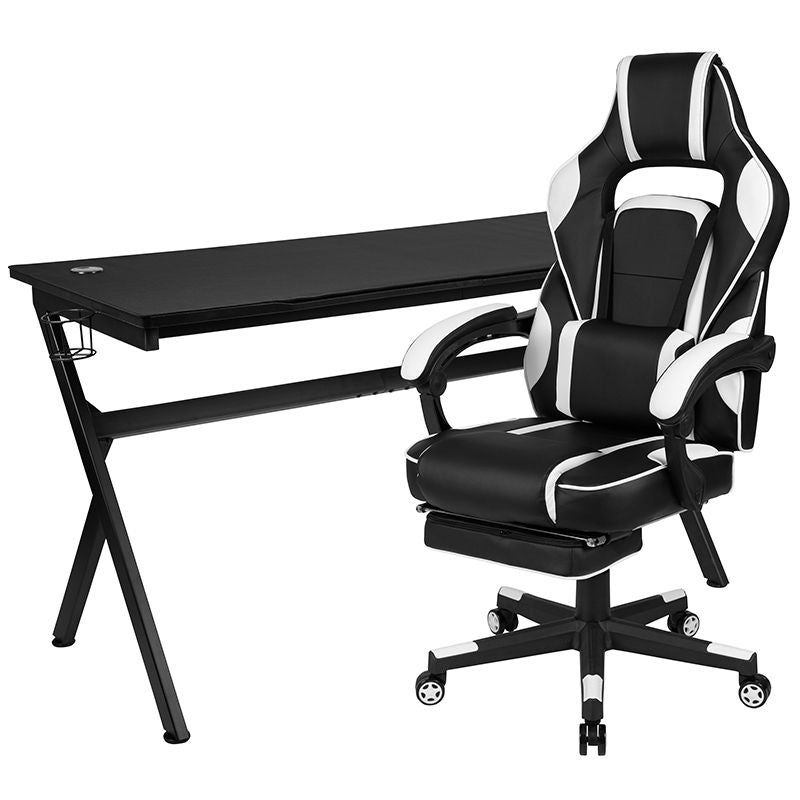Flash Furniture - Gaming Chair & Desk Bundle - White