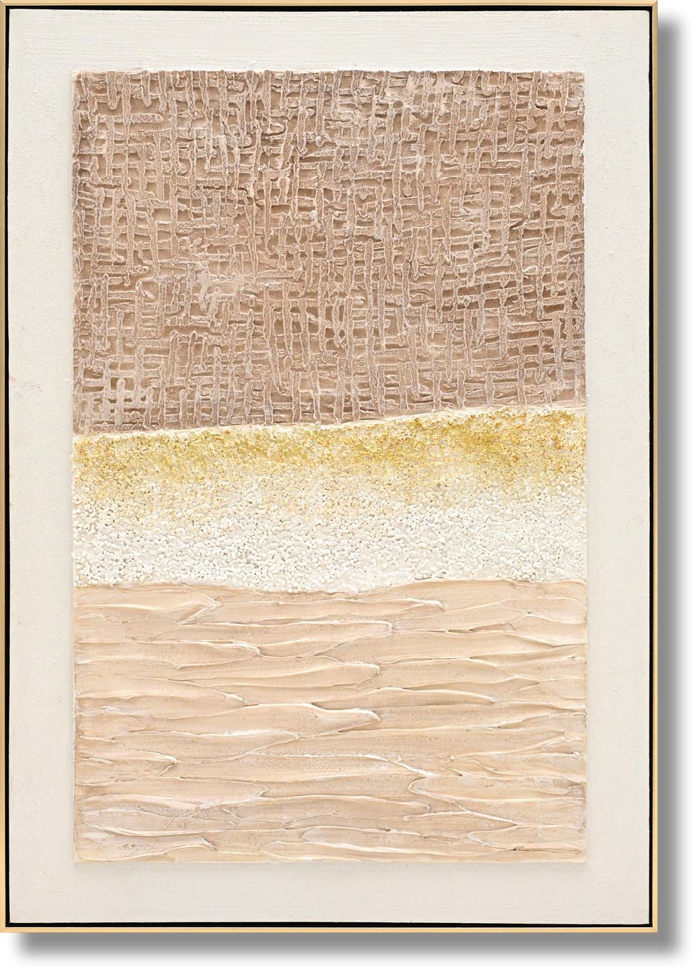 Textured Dune Layers - 28" x 40" Framed Wall Art - Beige