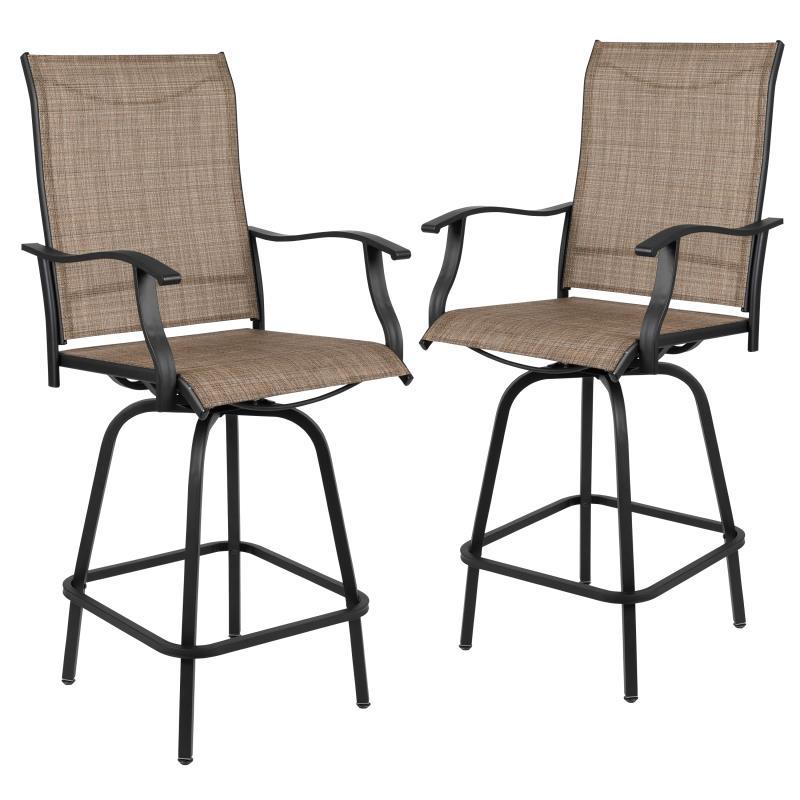 Flash Furniture - Patio Bar Stools (Set of 2) - Brown