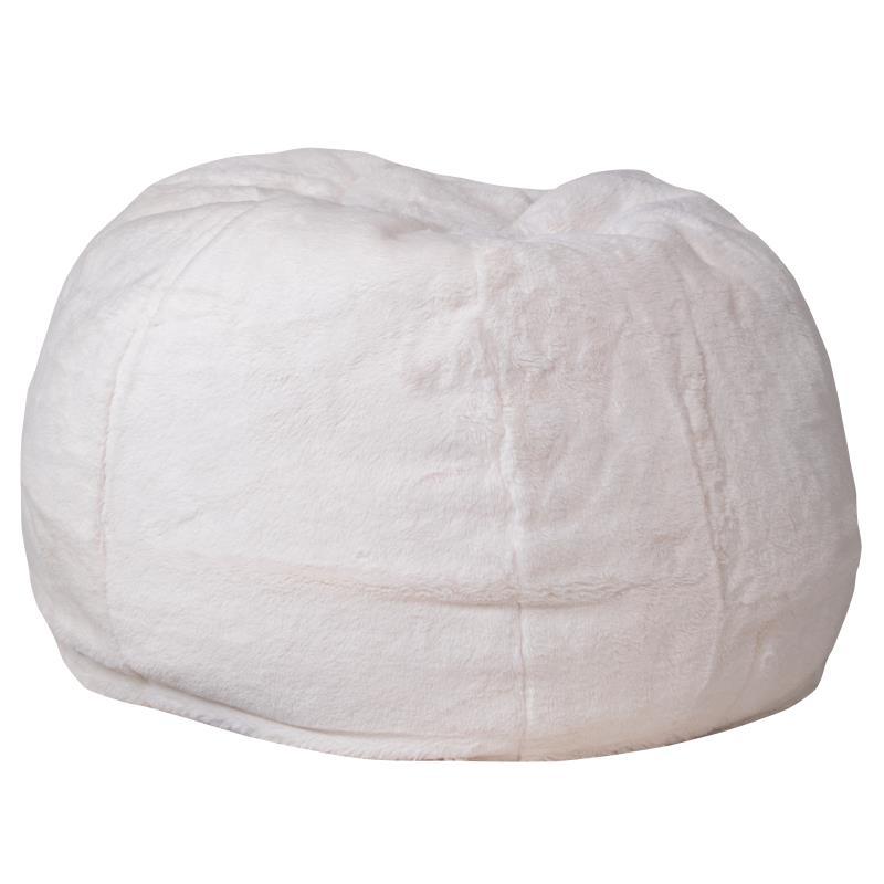 Flash Furniture - Small Furry Bean Bag Chair - White
