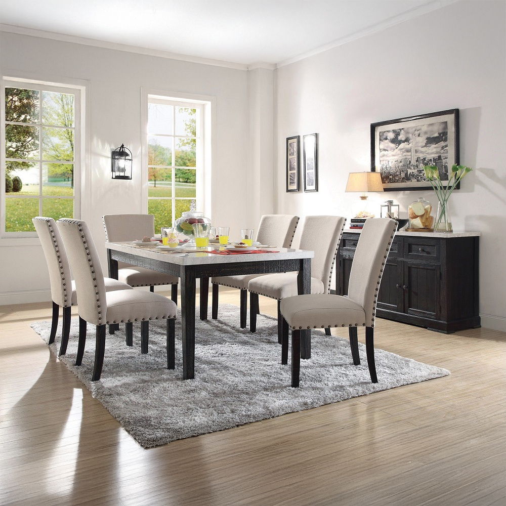 Nolan - Side Chair (Set of 2) - Linen & Salvage Dark Oak