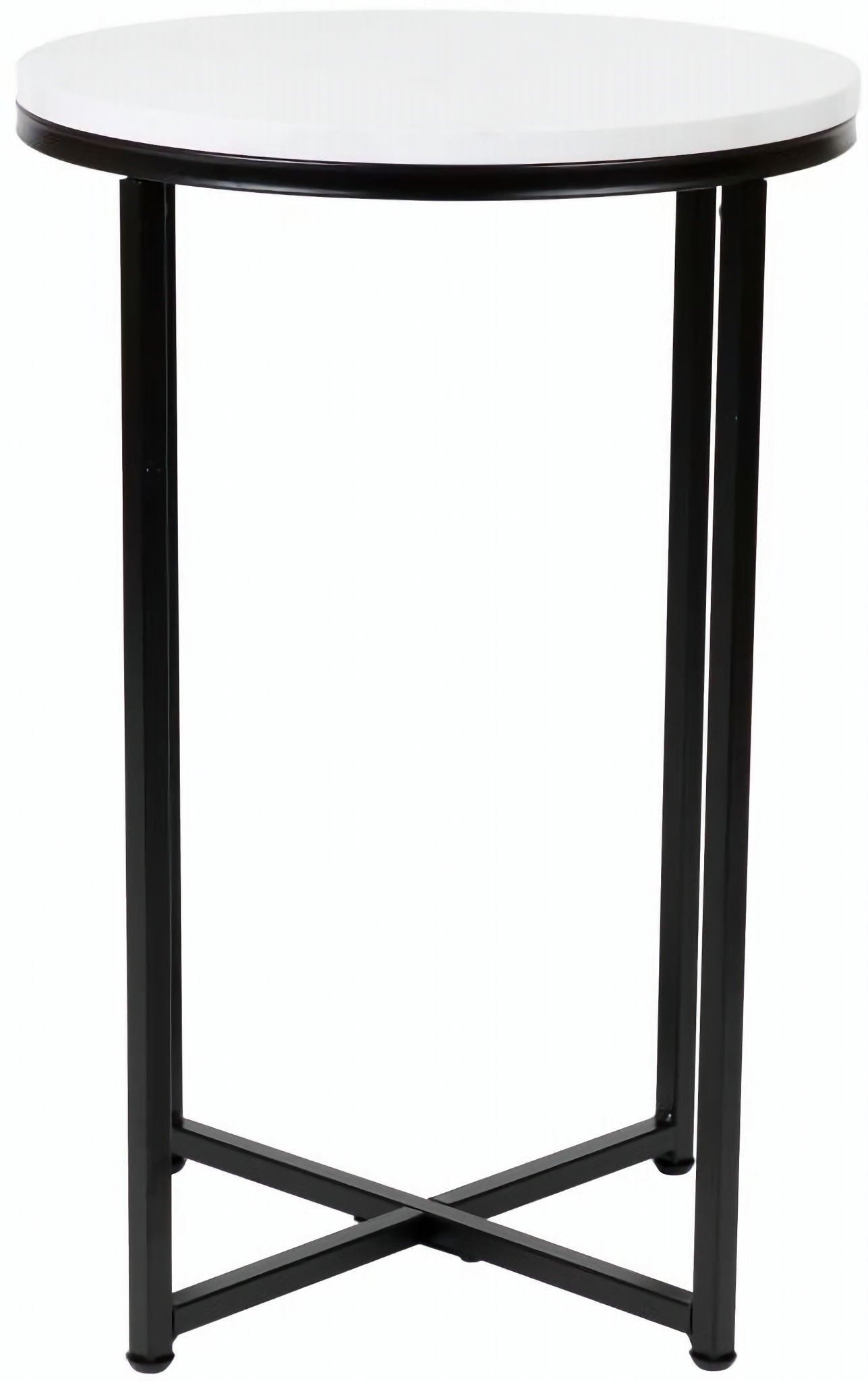Flash Furniture - Marble End Table - White / Black