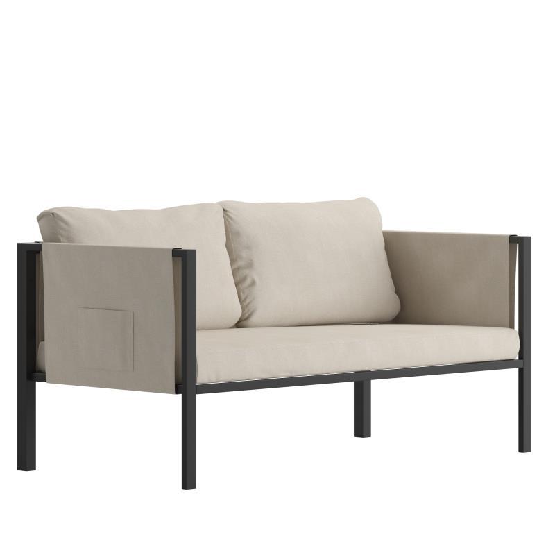 Flash Furniture - All Weather Loveseat - Gray