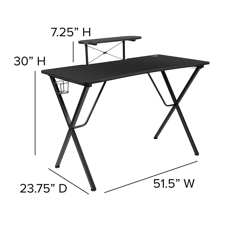 Flash Furniture - Gaming Desk With Monitor Stand - Black