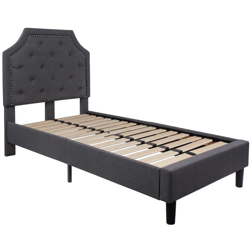 Flash Furniture - Twin Size Brighton Platform Bed Frame - Dark Gray