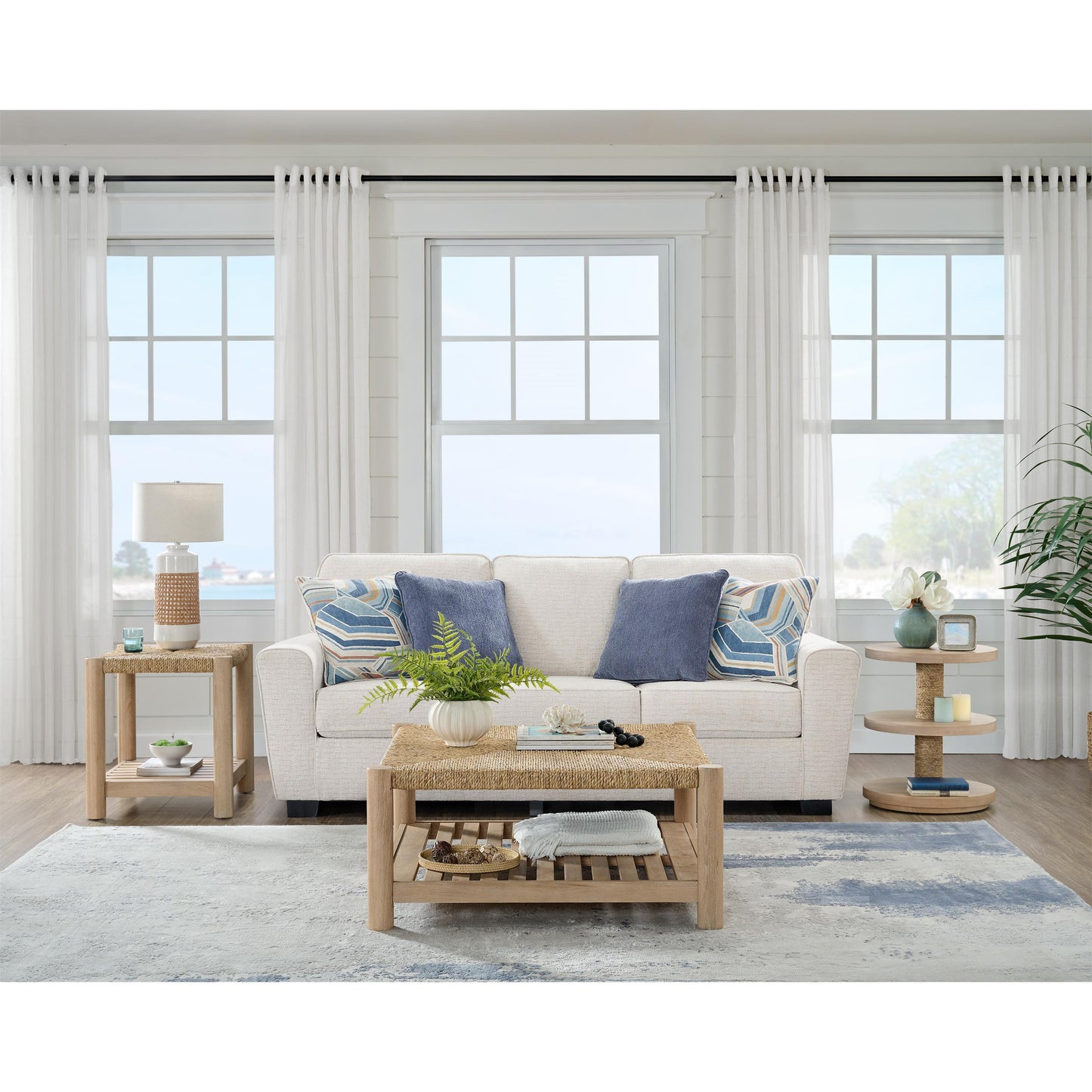 Rosalie - Woven Square Coffee Table - Light Brown