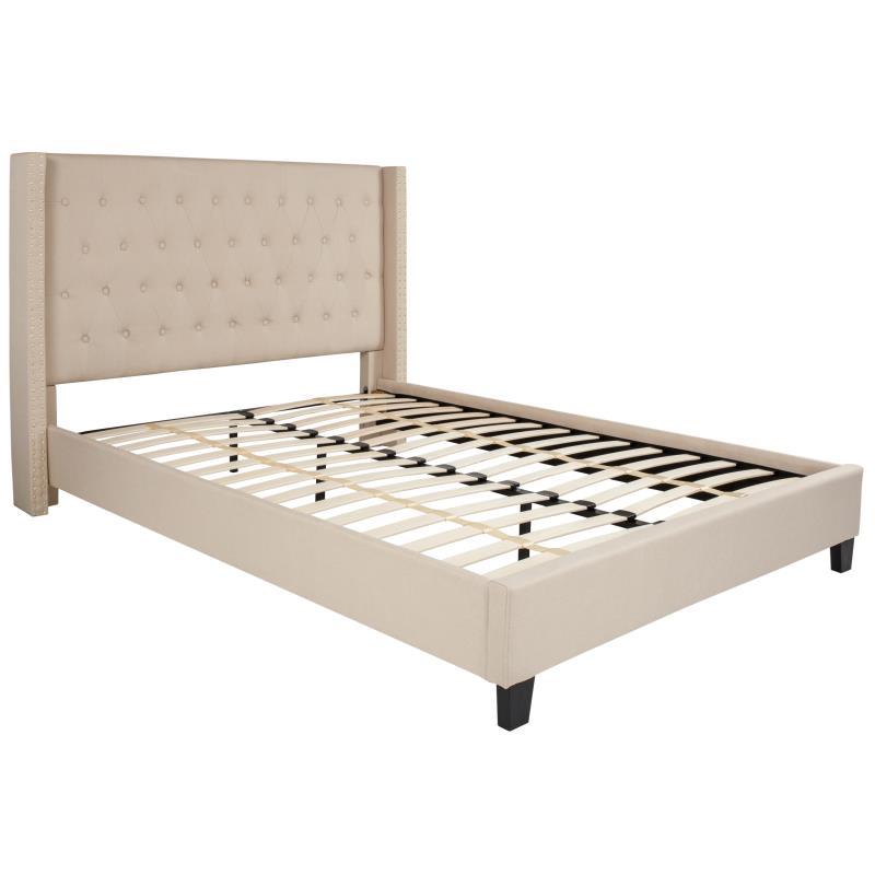 Flash Furniture - Queen Size Riverdale Platform Bed Frame - Beige
