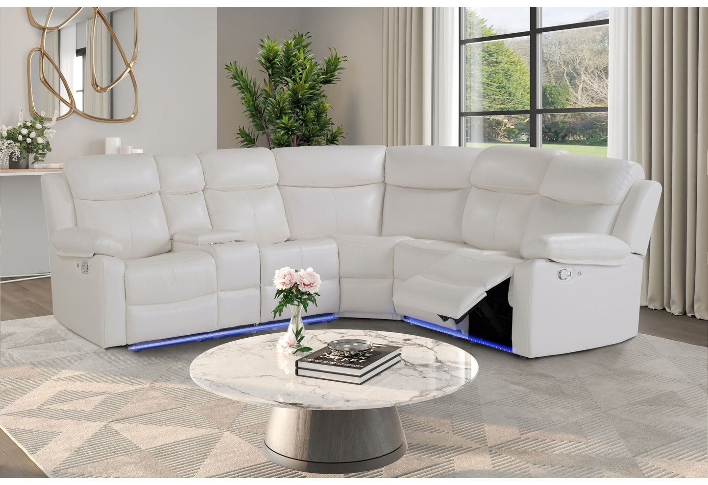 U6026 - Left Arm Facing Sectional - White