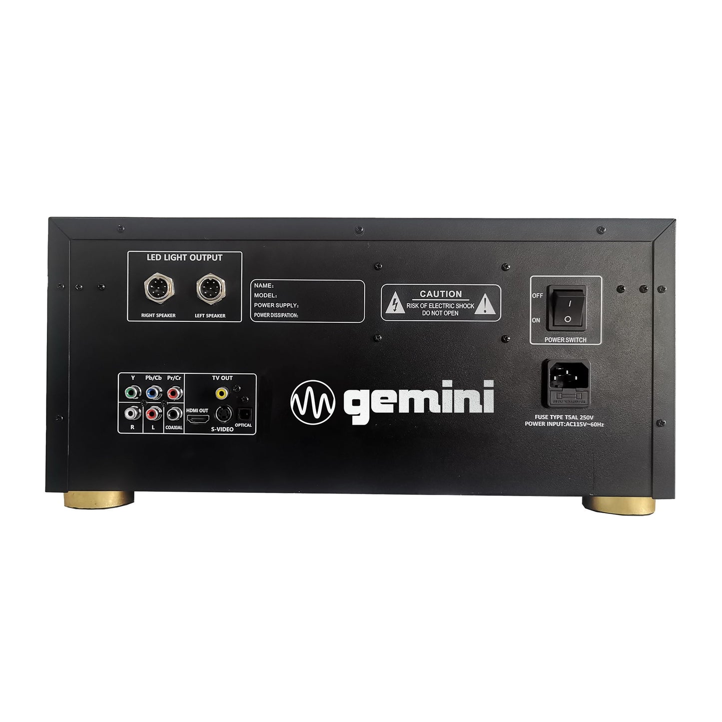 Gemini - Home Audio/Karaoke System, With Light Effects, 5000W IPP - Black