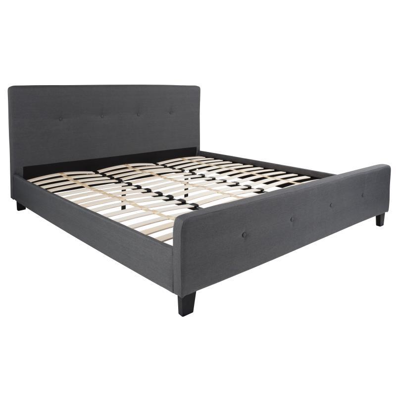 Flash Furniture - King Size Tribeca Platform Bed Frame - Dark Gray