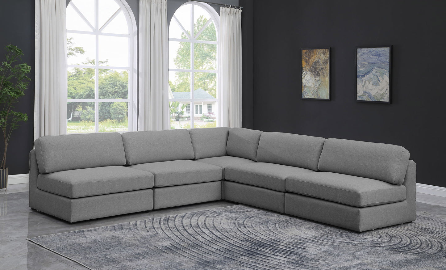 Beckham - 5 Piece Modular Corner Armless Sectional