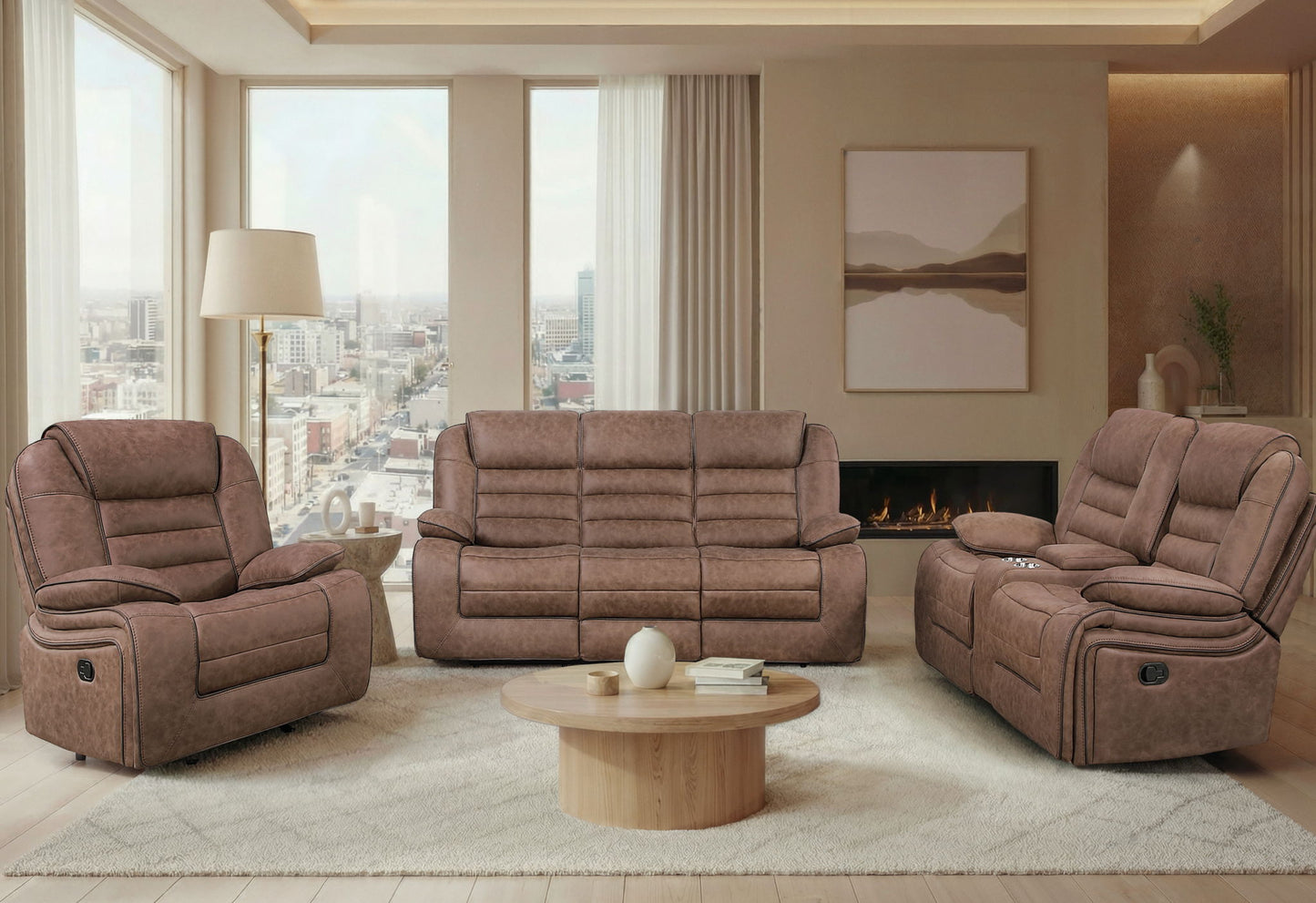 U2250 - Console Reclining Loveseat - Brown