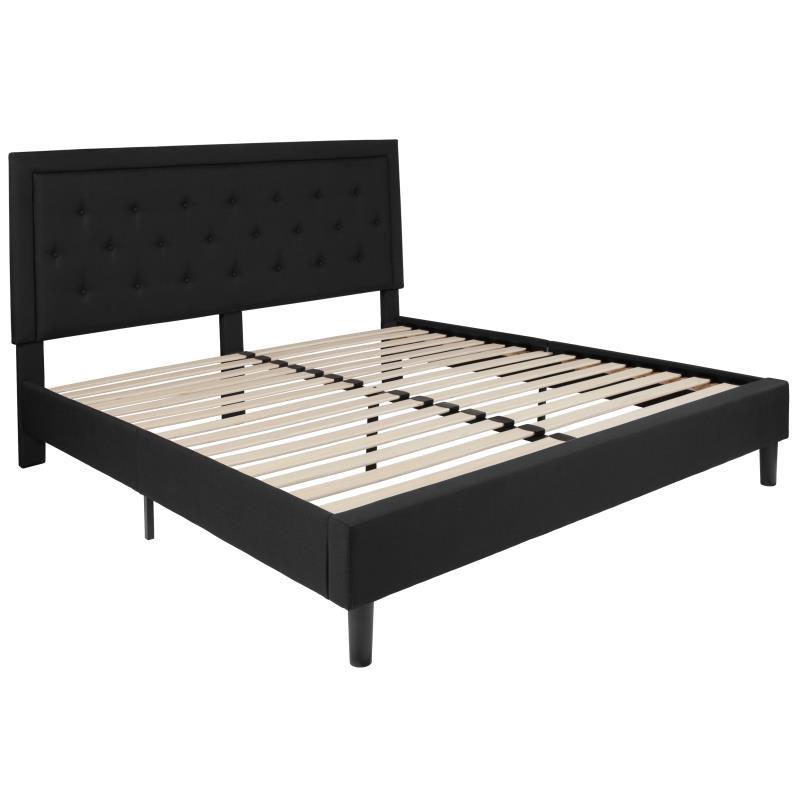 Flash Furniture - King Size Roxbury Platform Bed Frame - Black