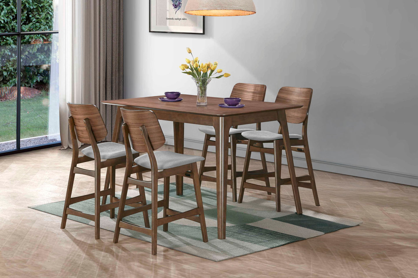 Oscar - Counter Table Set - Walnut