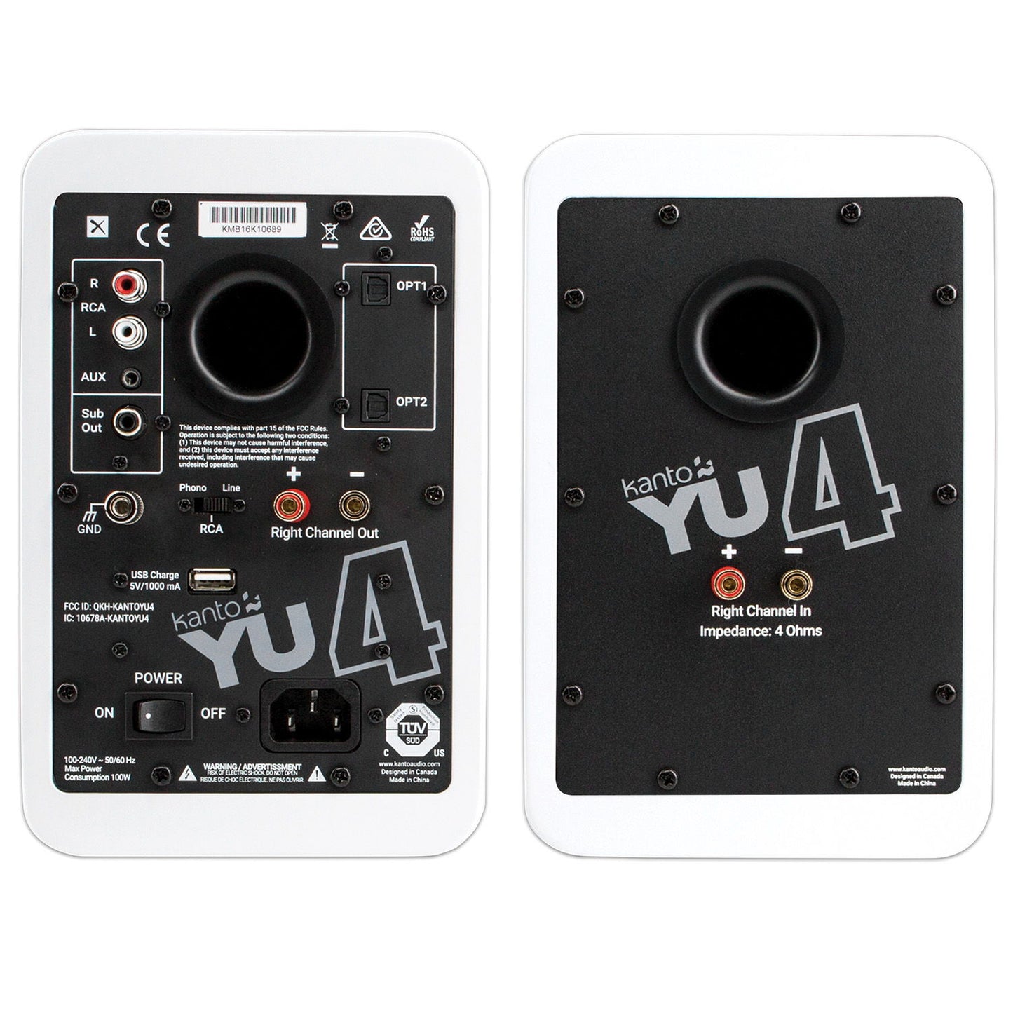 Kanto - YU4 Powered Bookshelf Speakers - Matte White