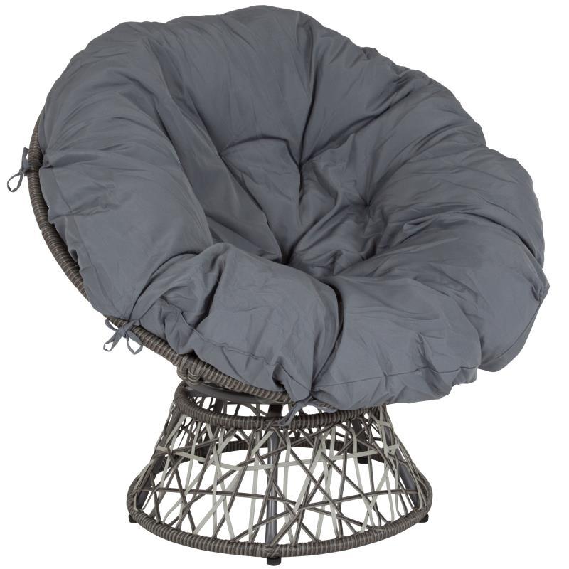 Flash Furniture - Swivel Papasan Patio Chair - Dark Gray