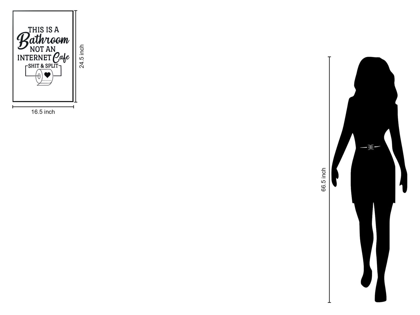 "Quirky Restroom Reminder" Canvas In Frame - Black / White