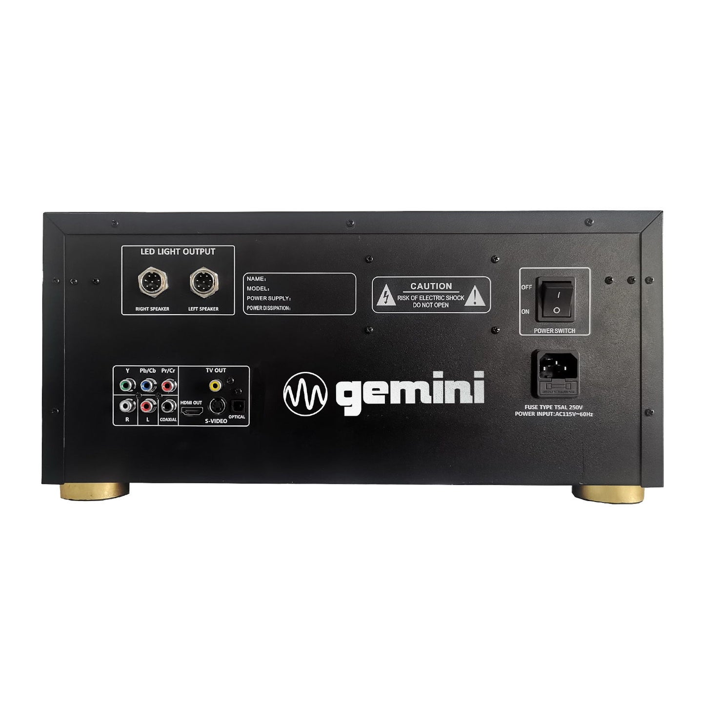 Gemini - Home Audio/Karaoke System, With Light Effects, 6000W IPP - Black