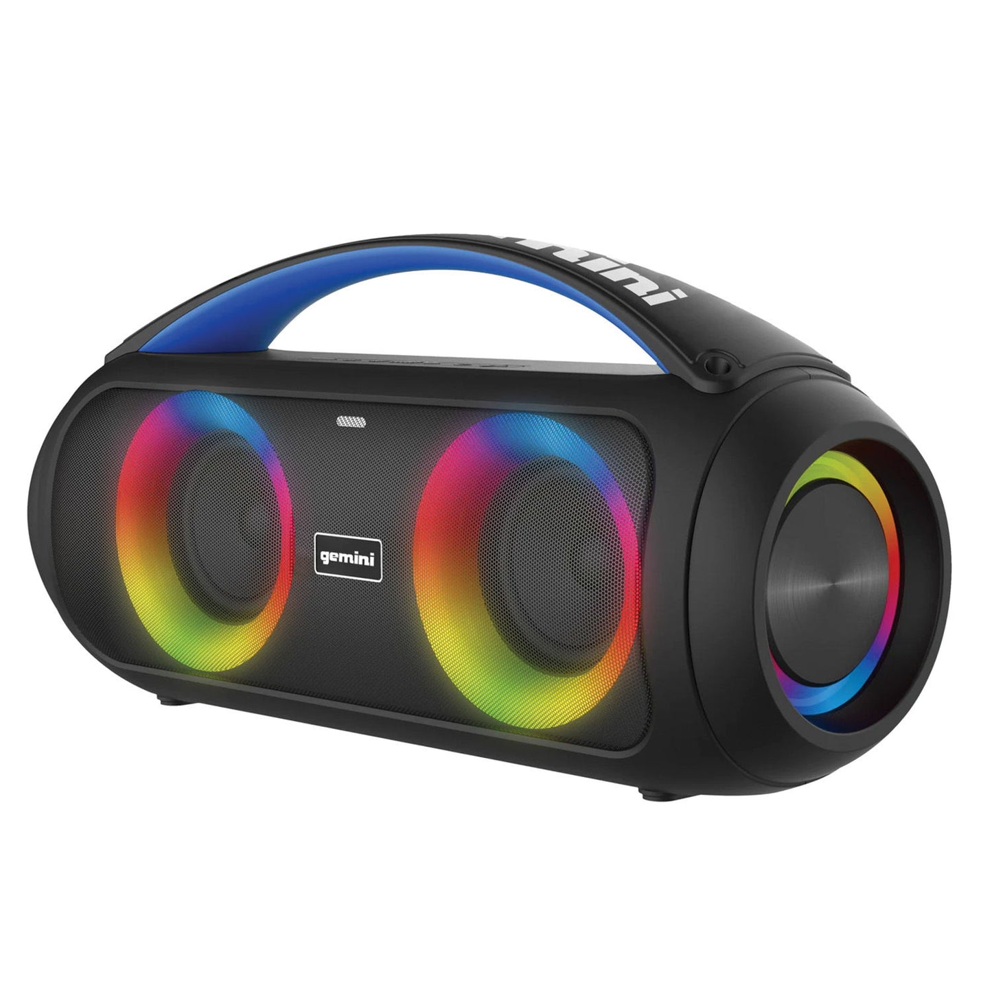 Gemini - Portable Bluetooth Speaker, Dual 3" Woofers, LED Lights, 50W RMS - Black