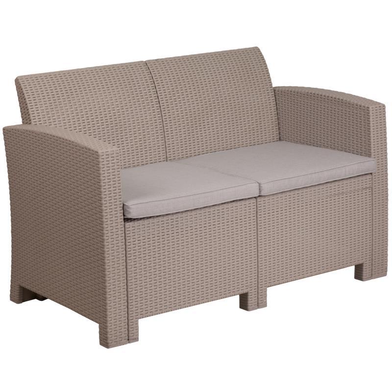Flash Furniture - All Weather Loveseat - Light Gray