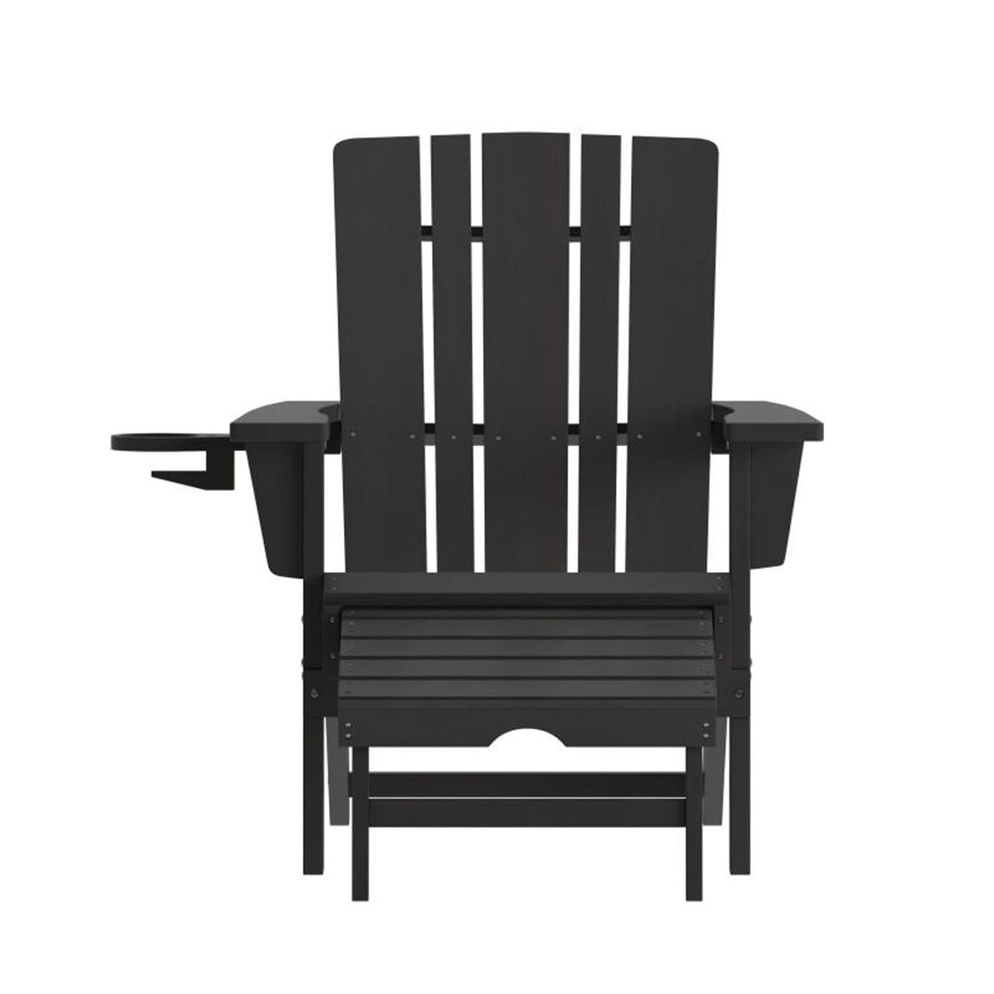 Flash Furniture - Ottoman Chair-Cupholder - Black