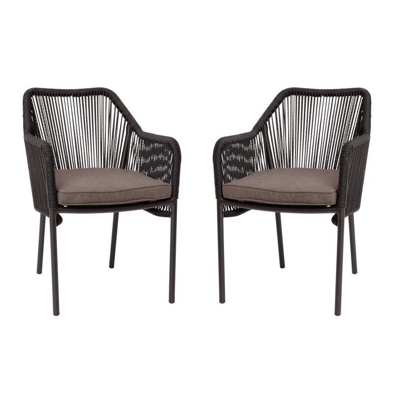 Flash Furniture - All Weather Woven Patio Chairs (Set of 2) - Black