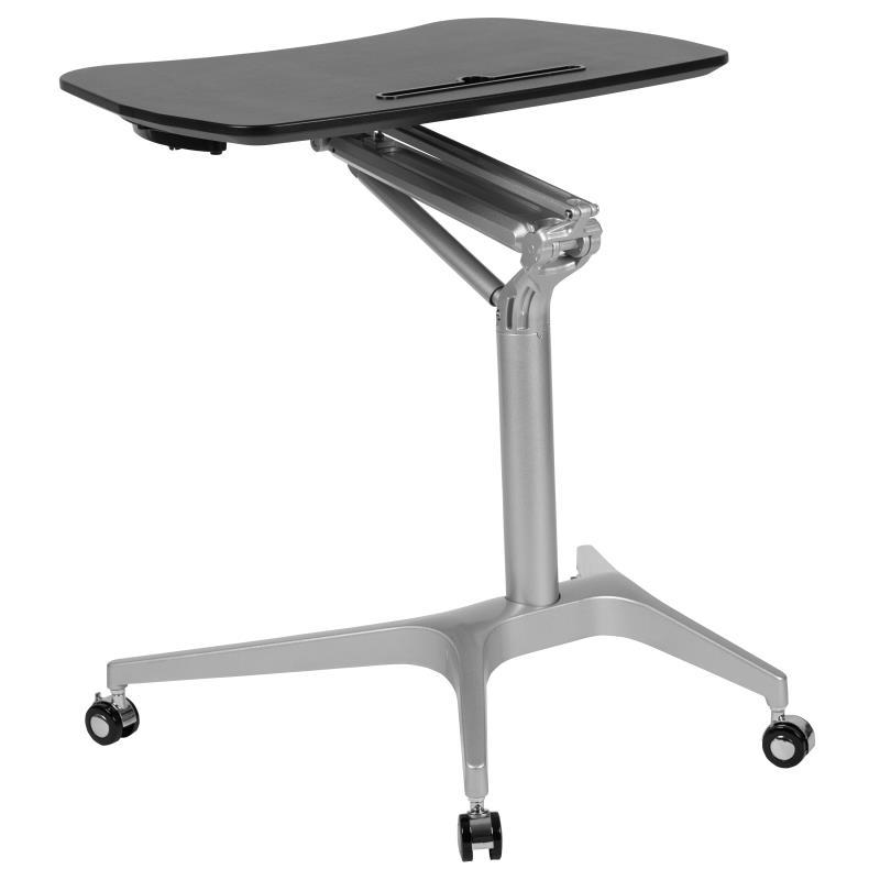 Flash Furniture - Mobile Sit / Stand Desk - Black