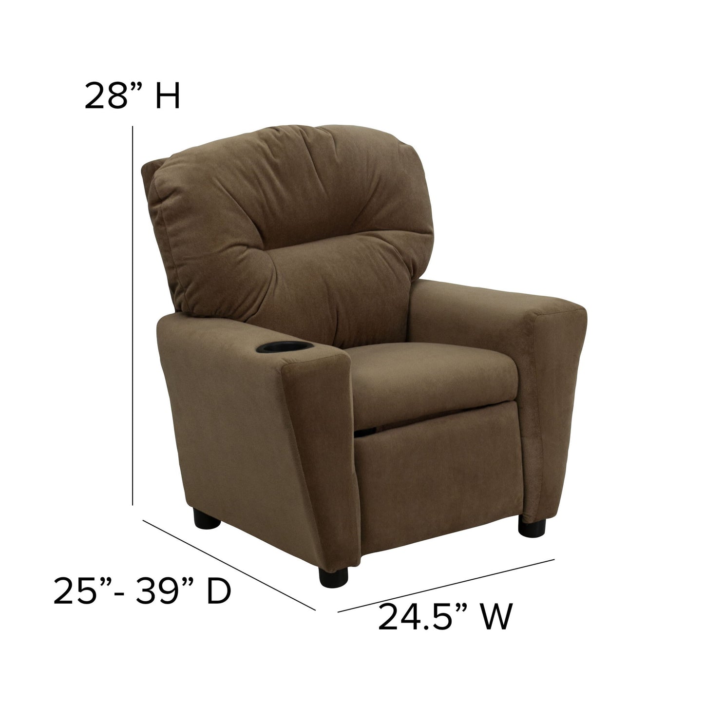 Flash Furniture - Kid's Microfiber Recliner - Brown