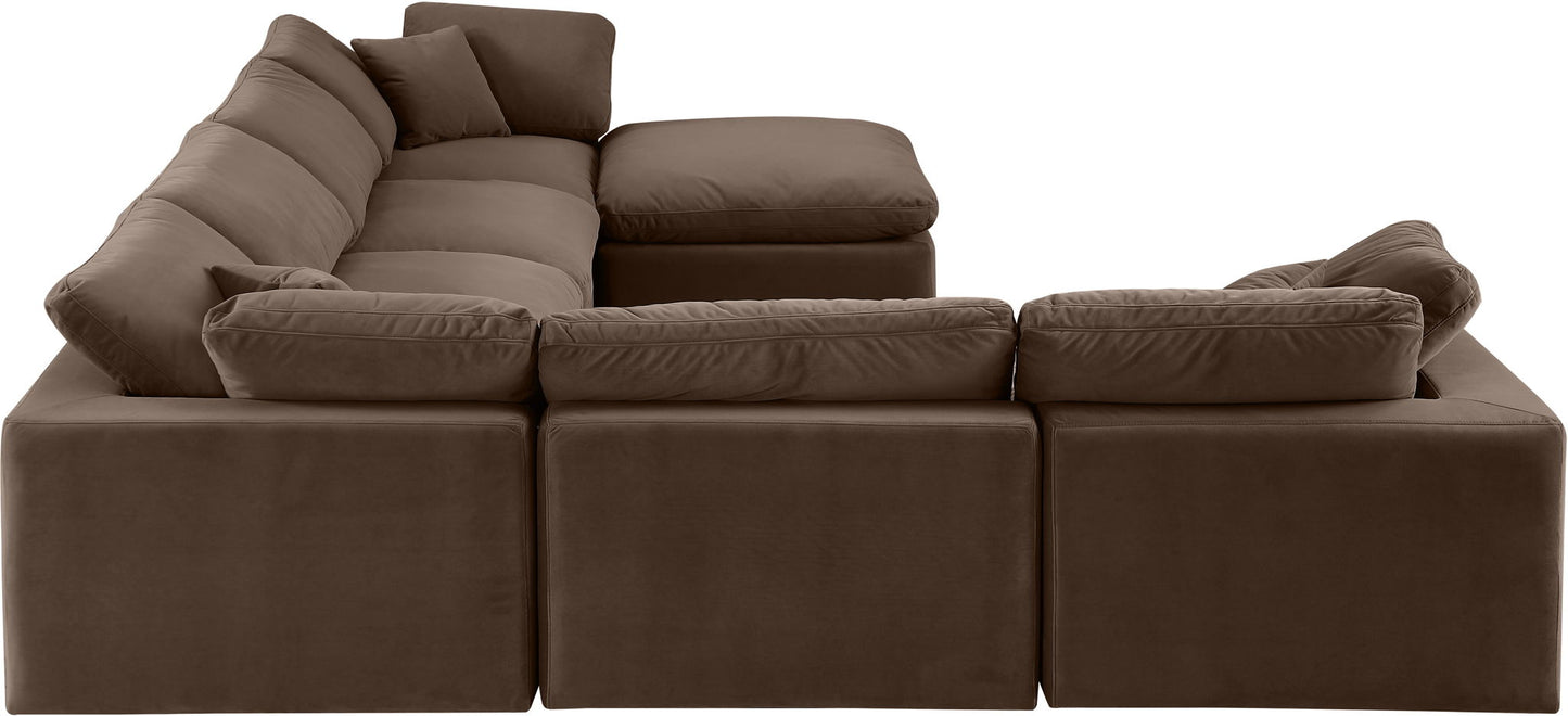 Comfy - 7 Piece Velvet Modular Sectional With Chaise
