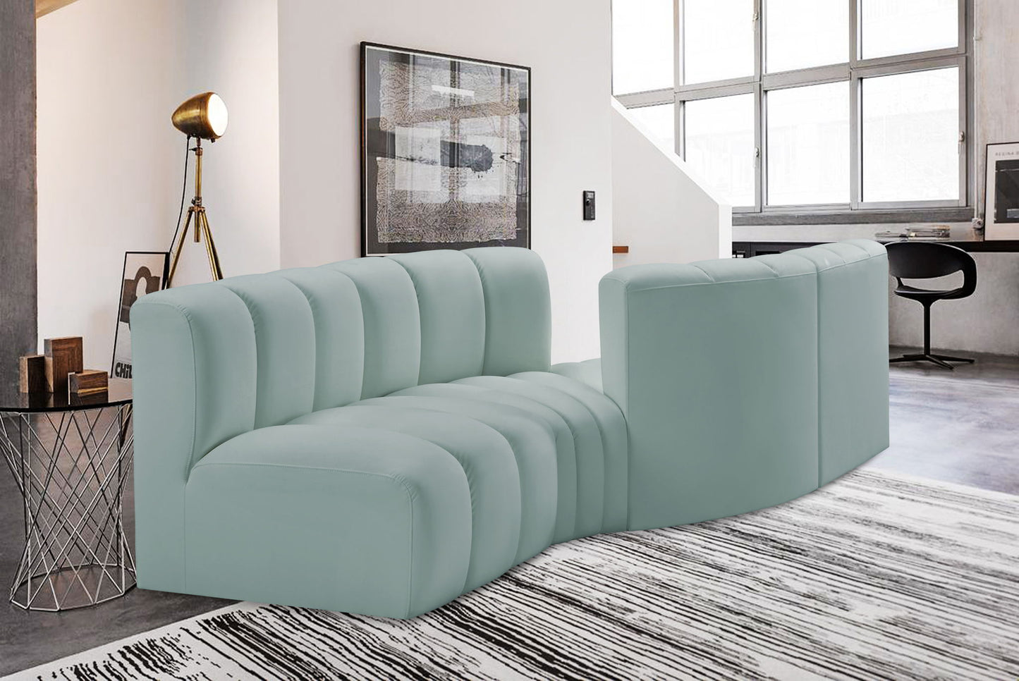 Arc - Faux Leather 4 Piece Sofa