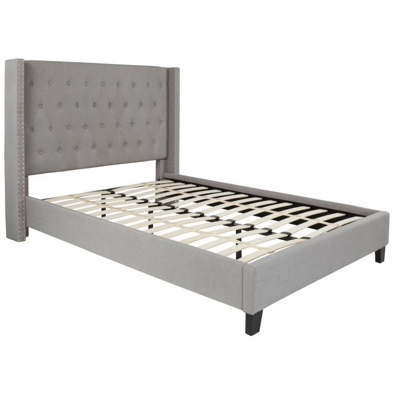 Flash Furniture - Full Size Riverdale Platform Bed Frame - Light Gray