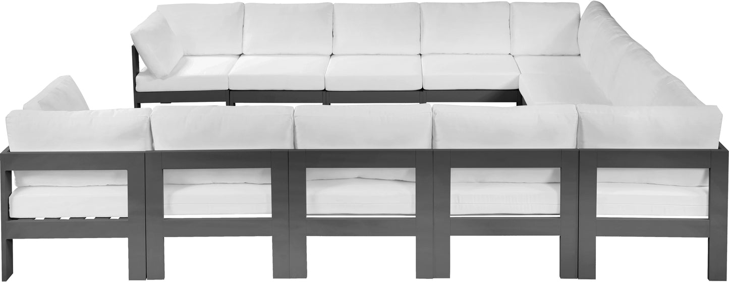 Nizuc - Outdoor Patio 12 Piece Modular Sectional With Gray Frame