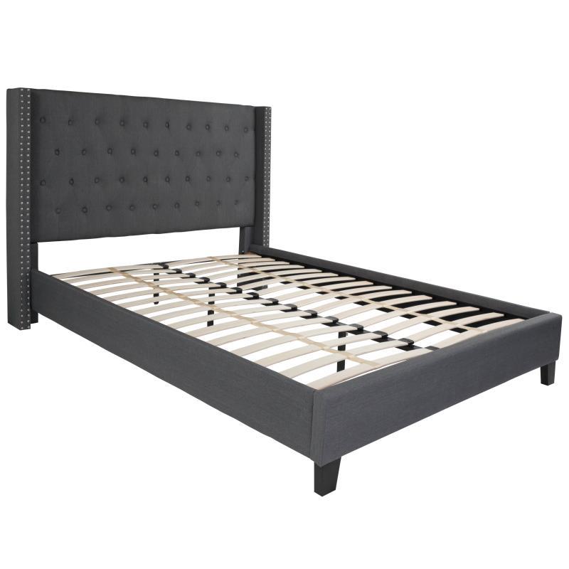 Flash Furniture - Queen Size Riverdale Platform Bed Frame - Dark Gray