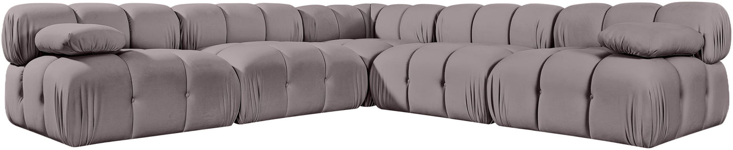 Orin - Velvet Fabric 5 Piece Modular Sectional