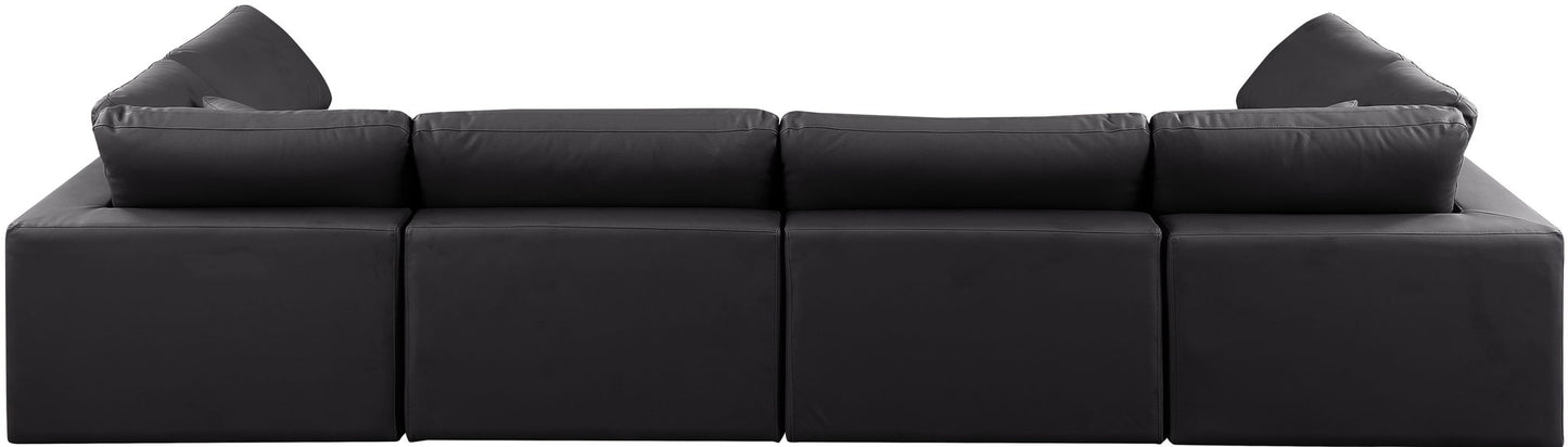 Comfy - 6 Piece Faux Leather Modular Armless Sectional