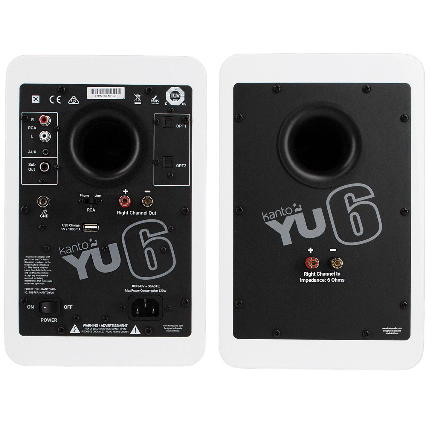 Kanto - YU6 Powered Bookshelf Speakers - Matte White