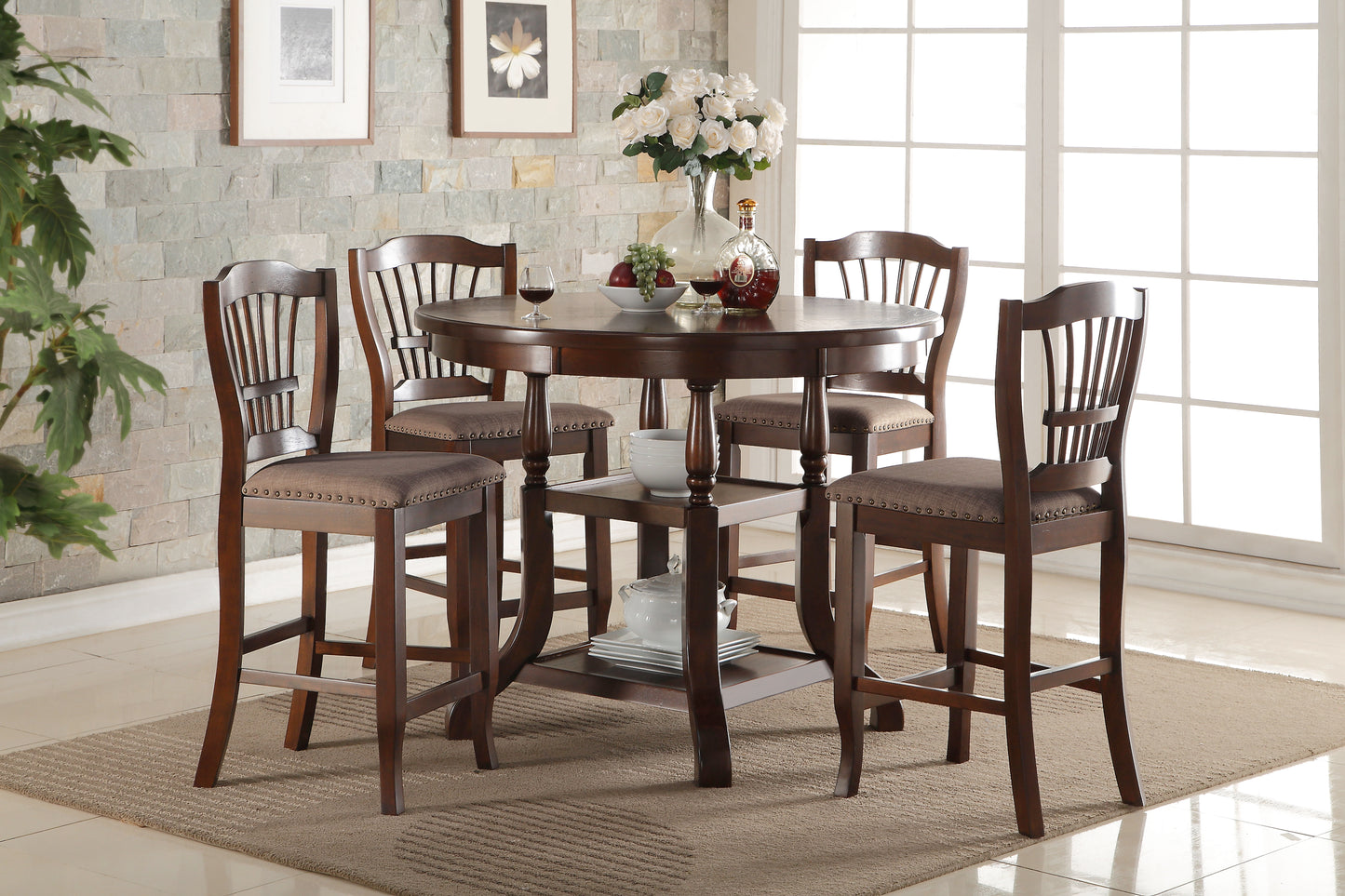 Bixby - Counter Table & 4 Chairs - Espresso